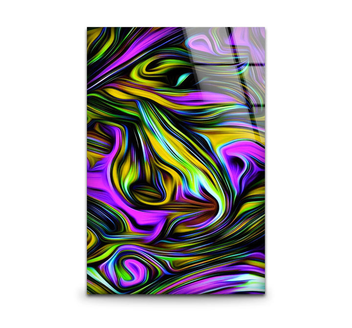 Psychedelic Swirl Glass Wall Art – Vibrant Abstract Pattern for Bold Modern Interiors - MyPhotoStation