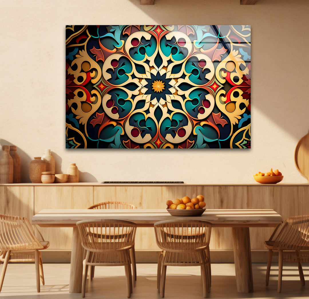 Filigrane Mandala-Wandkunst aus Glas – Luxuriöses geometrisches Design