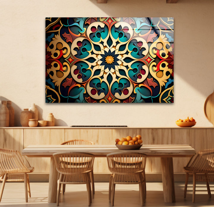 Filigrane Mandala-Wandkunst aus Glas – Luxuriöses geometrisches Design