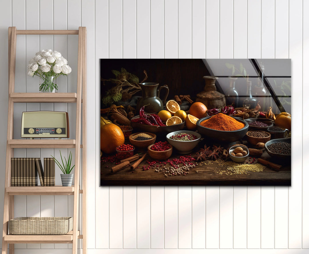 Rustic Spice Kitchen Wall Art – Culinary Herb and Spice Print on Glass - MyPhotoStation