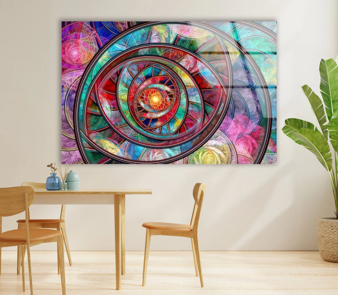Hypnotic Spiral Wall Art – Psychedelic Abstract Glass Print - MyPhotoStation