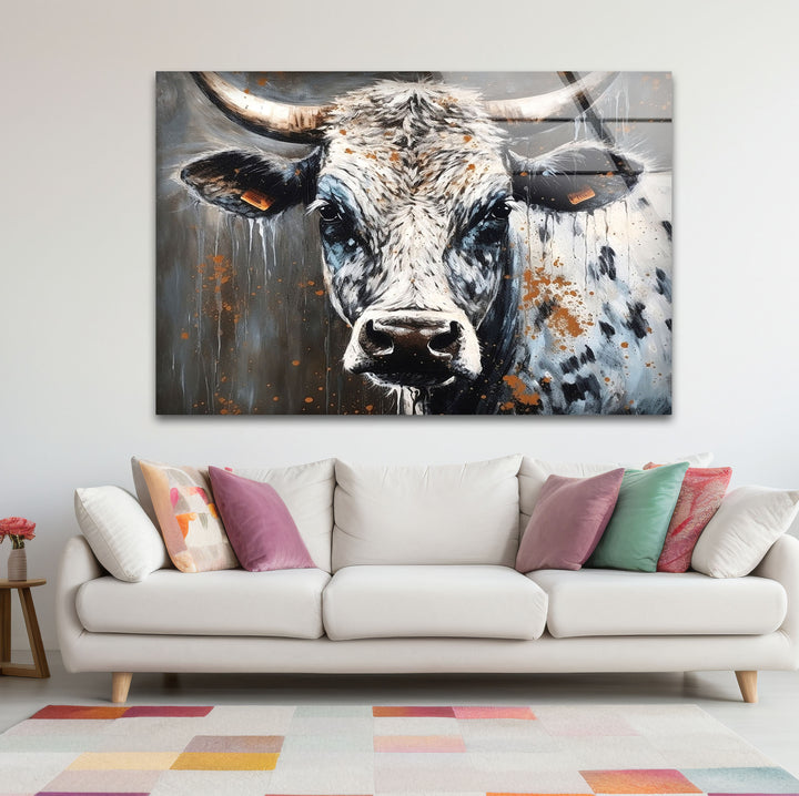 Rustikale Highland Cow Wandkunst – Bauernhaus Tier Dekor, Moderner Landhausstil 