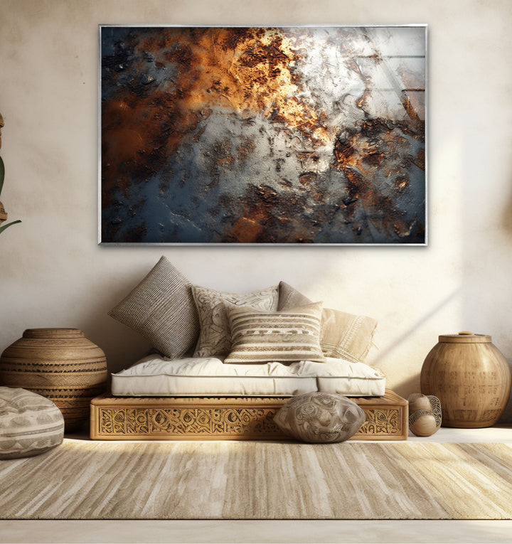 Industrial Rust Texture Wall Art – Modern Abstract Metal Decor