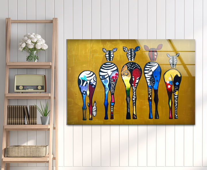 Colorful Zebra Art Print – Abstract Safari Animal Glass Wall Decor