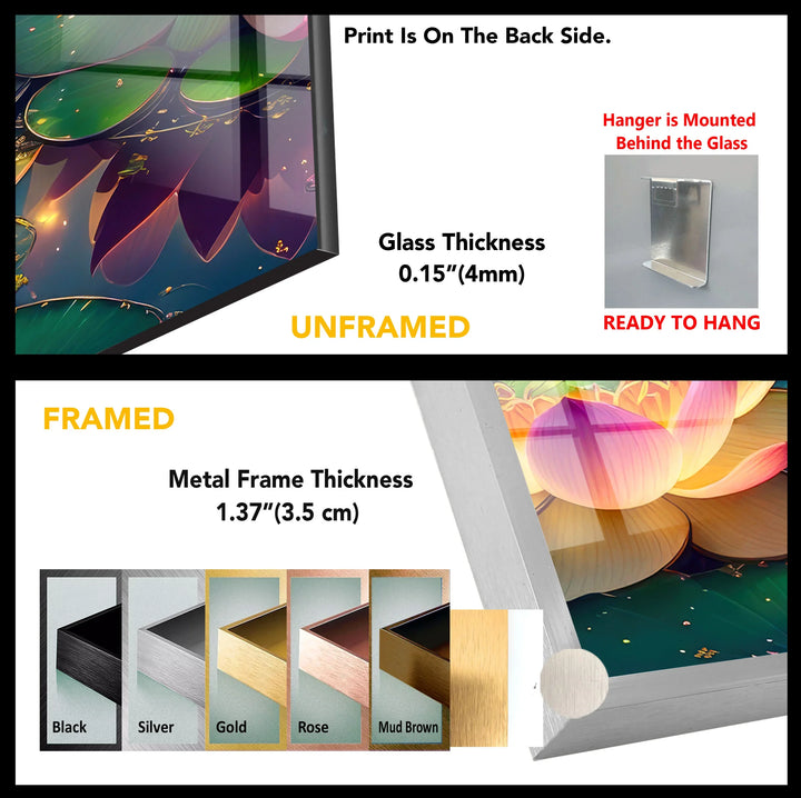 Lotus Flower Wall Art – Serene Water Lily Glass Print, Peaceful Nature Decor for Home & Spa - MyPhotoStation