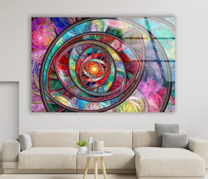 Hypnotic Spiral Wall Art – Psychedelic Abstract Glass Print - MyPhotoStation
