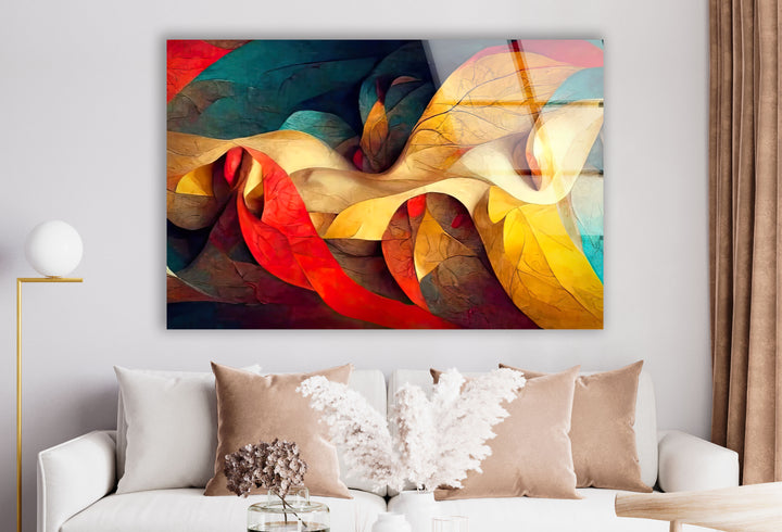 Radiant Flow Wandkunst – Farbenfroher abstrakter Glasdruck 