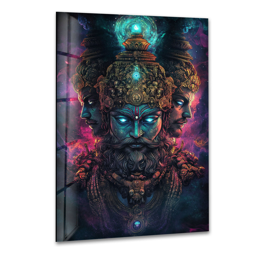God Lord Brahma Glass Wall Art art glass wall art, glass wall art pictures
