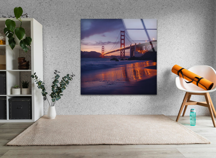 Golden Gate Bridge in San Francisco Glass Wall Art art glass wall art, glass wall art pictures
