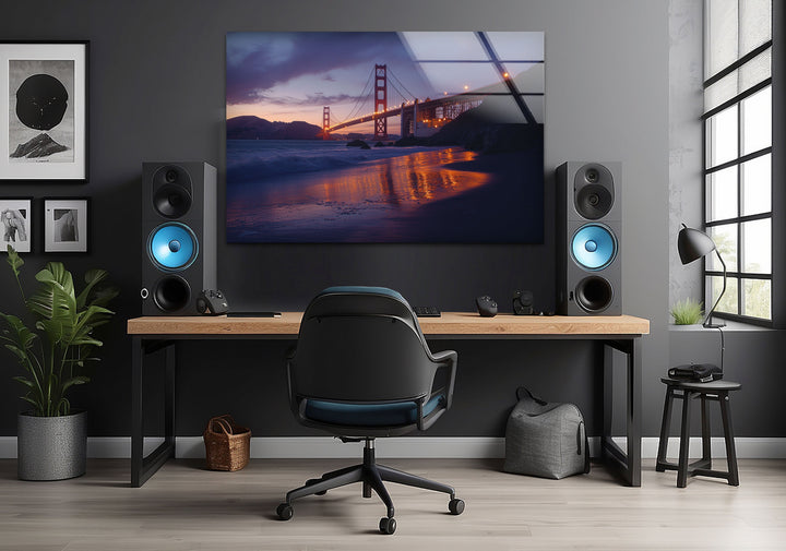 Golden Gate Bridge in San Francisco Glass Wall Art glass photo prints, glass picture prints
