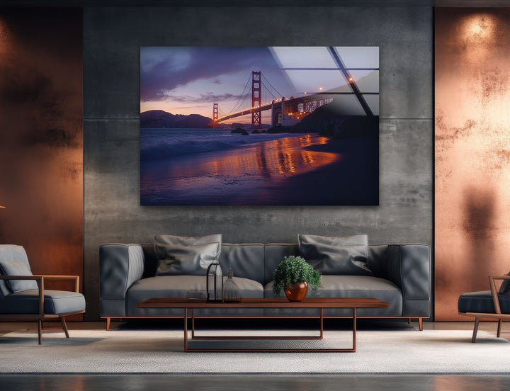 Golden Gate Bridge in San Francisco Glass Wall Art glass image printing, glass prints from photos
