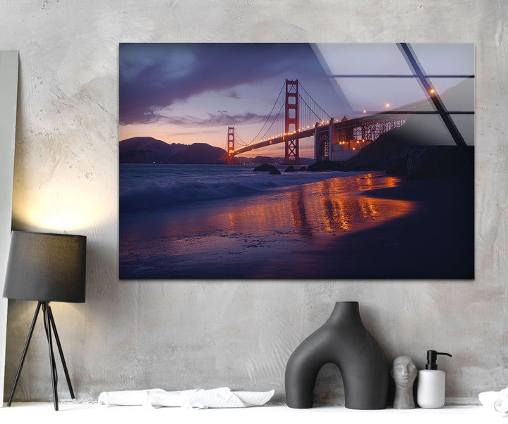 Golden Gate Bridge in San Francisco Glass Wall Art glass pictures for Wall, glass prints wall art
