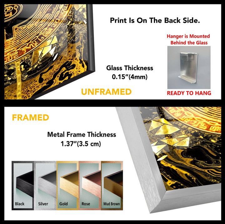 Goldrush Bitcoin Glass Wall Art