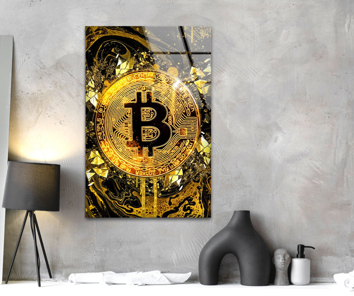Goldrush Bitcoin Glass Wall Art glass image printing, glass prints from photos
