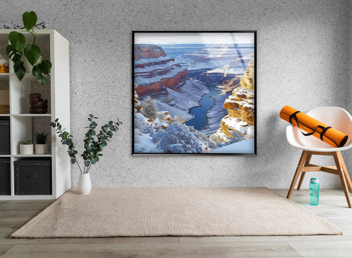 Nature art prints displaying a serene Grand Canyon winter scene.
