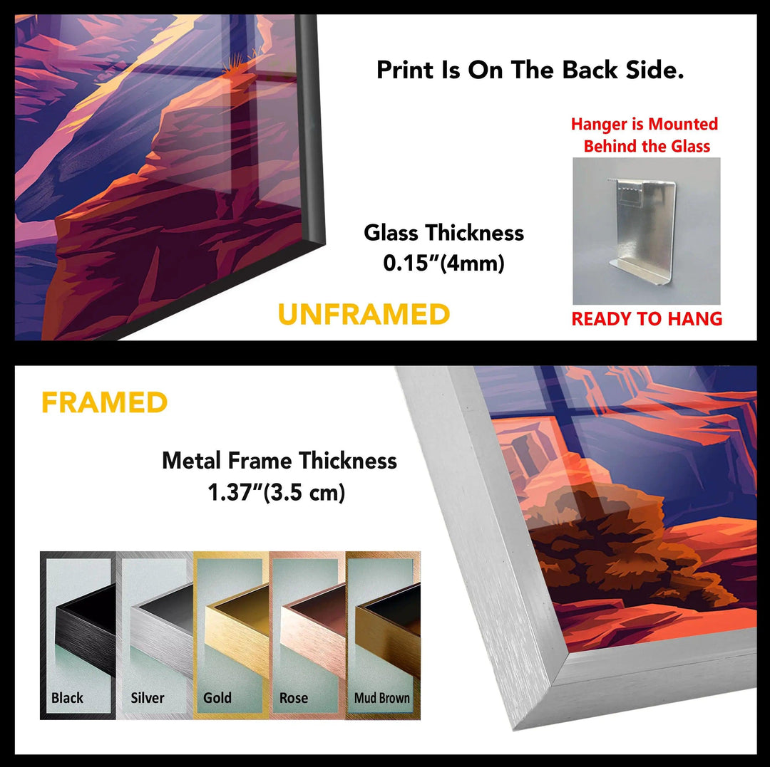 Grand Canyon Glass Wall Art: A Stunning Landscape for Your Home