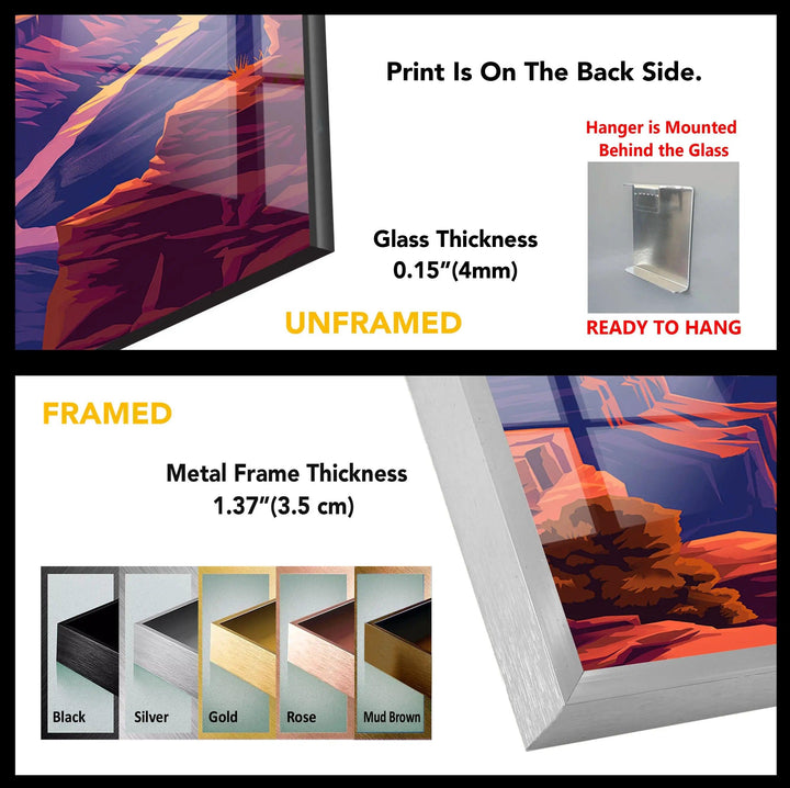 Grand Canyon Glass Wall Art: A Stunning Landscape for Your Home