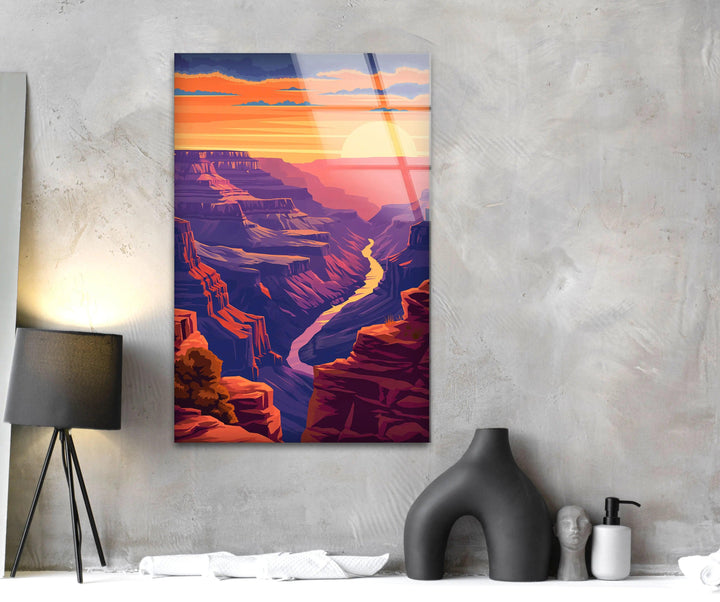Stunning Grand Canyon glass wall decor showcasing natural beauty.
