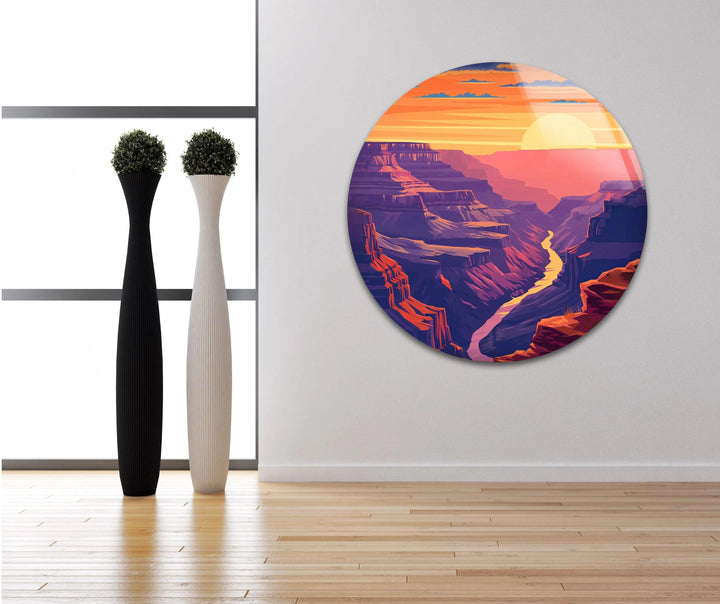 High-definition Grand Canyon landscape printed on durable tempered glass.
