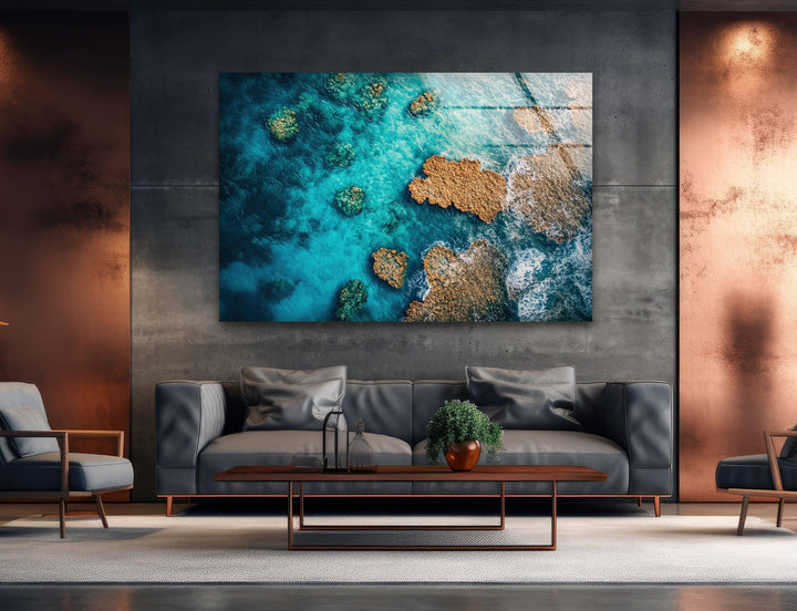 Great Barrier Reef in Australia Glass Wall Art glass photo prints, glass picture prints
