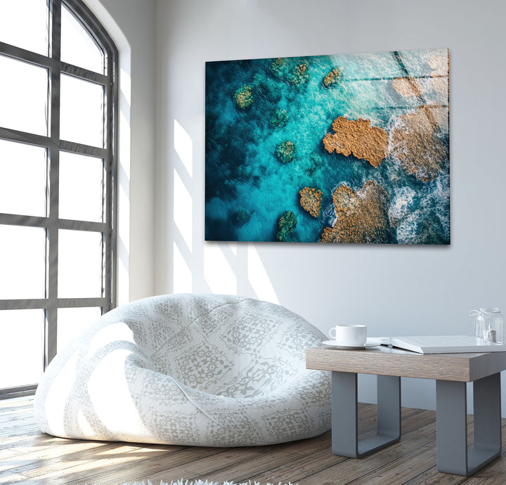 Great Barrier Reef in Australia Glass Wall Art custom glass pictures, glass art prints
