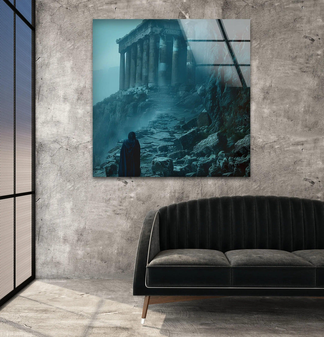 Greek Mythology Dark Night Glass Wall Art large glass photo prints, glass wall photos
