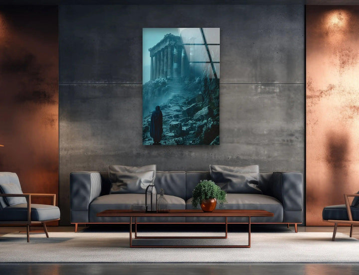 Greek Mythology Dark Night Glass Wall Art glass art painting, glass art for the Wall
