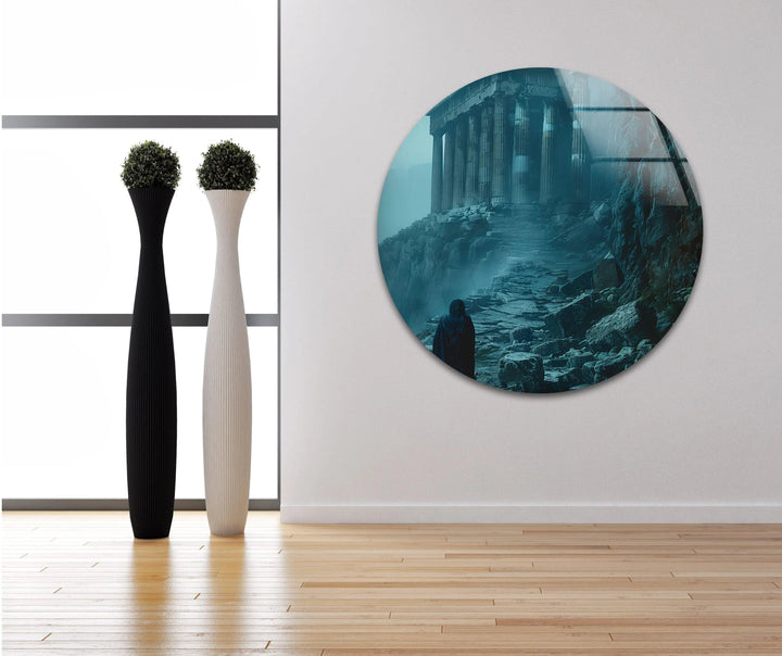 Greek Mythology Dark Night Glass Wall Art glass wall decor, glass wall art decor
