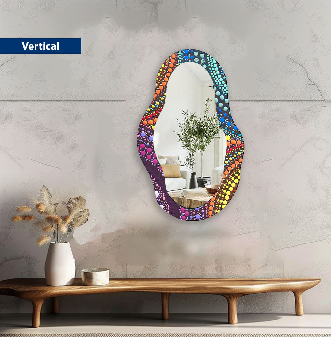 Mirrored wall art crafted with bold patterns for a modern and sophisticated touch
