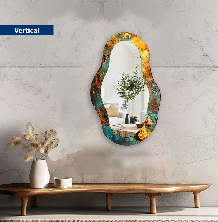 Mirrored wall art inspired by geometric elegance, perfect for adding depth and dimension

