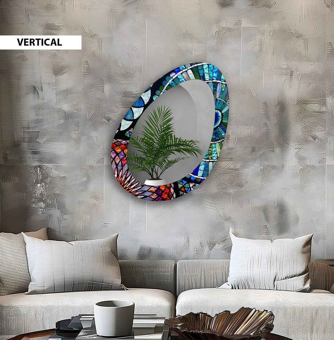 Mirror wall art inspired by abstract forms, perfect for adding a touch of artistic charm
