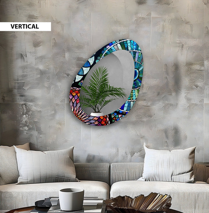 Mirror wall art inspired by abstract forms, perfect for adding a touch of artistic charm
