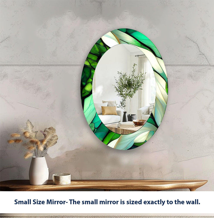 Green Dining Room Oval Wall Mirror