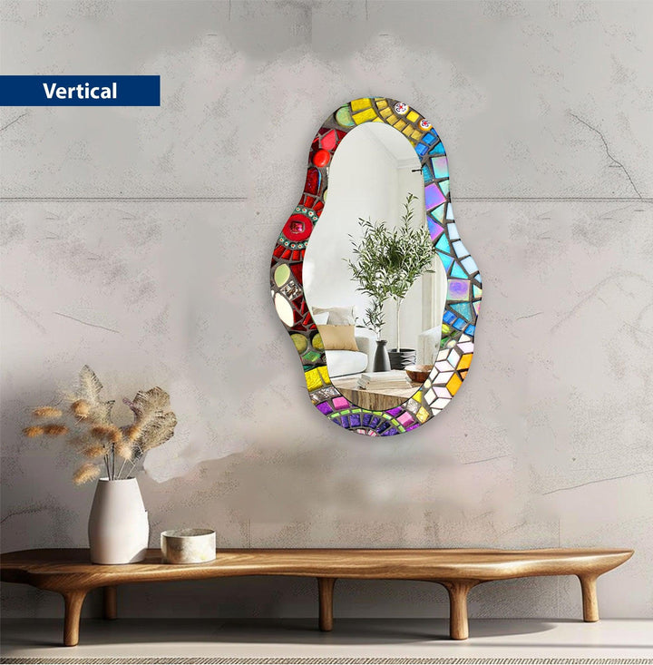 Asymmetrischer Mosaik-Wandspiegel
