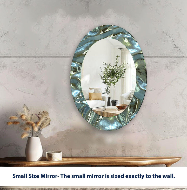 Mirror wall decor combining bold shapes and reflective surfaces to create a striking focal point
