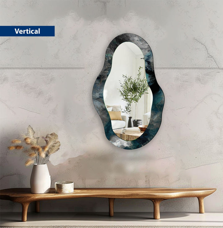 Decorative wall mirror with unique shapes and reflective surfaces for a chic statement

