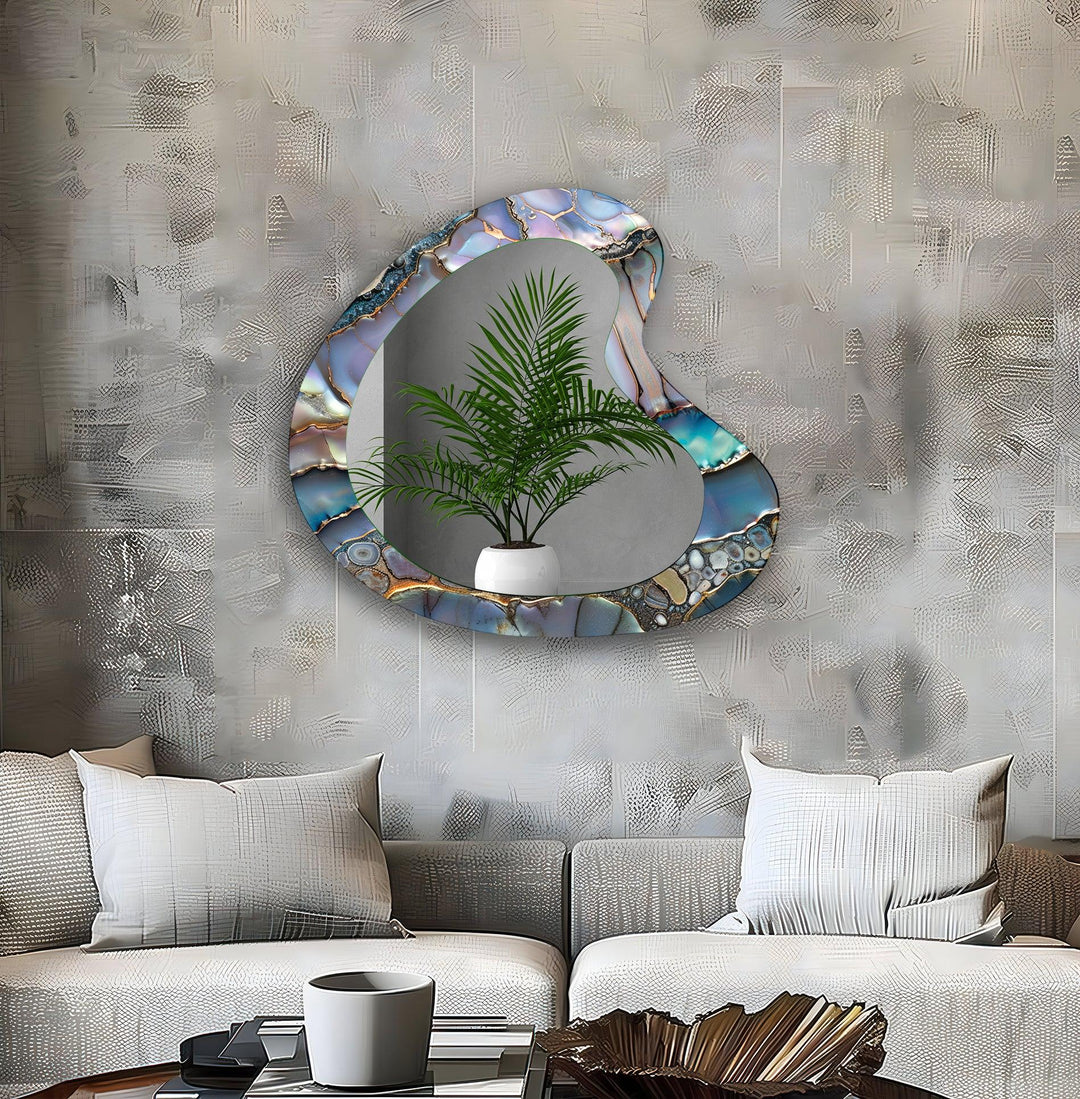 Purple Abstract Modern Wall Mirror