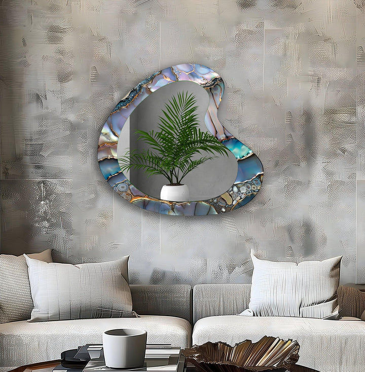 Purple Abstract Modern Wall Mirror