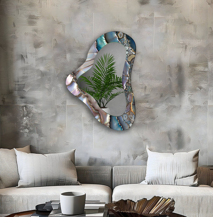 Mirrored wall art showcasing creative patterns and reflective designs for a contemporary touch
