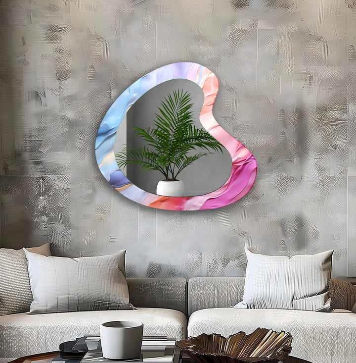 Wall mirrors designed with bold geometric shapes to make a striking statement
