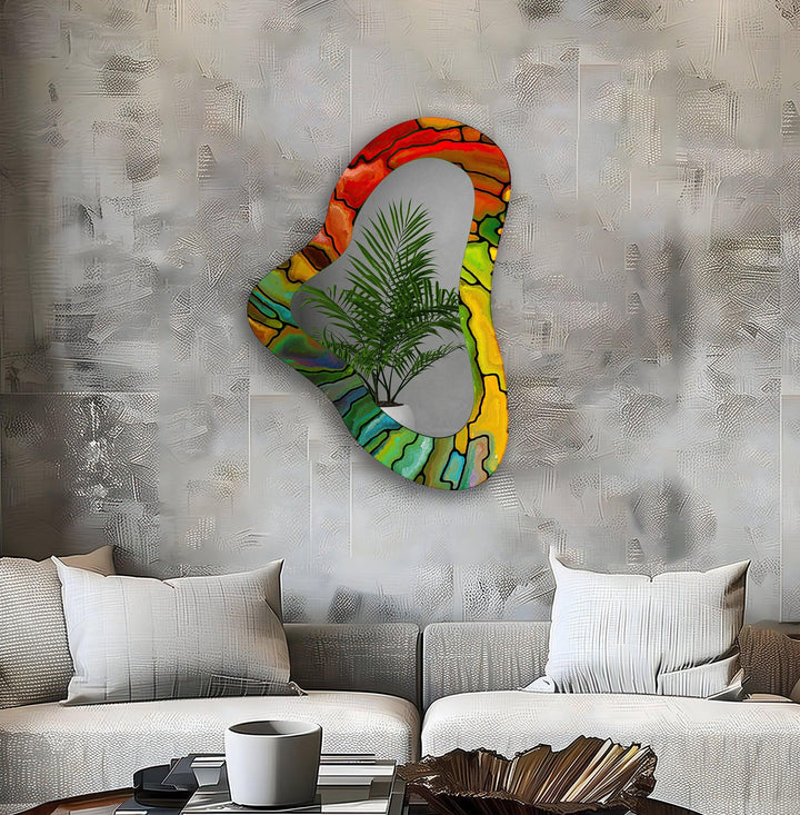 Mirrored wall art showcasing creative patterns and reflective designs for a contemporary touch
