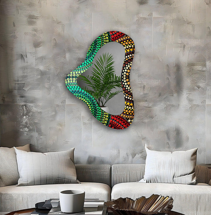 Mirrored wall art showcasing intricate craftsmanship for a unique and stylish addition
