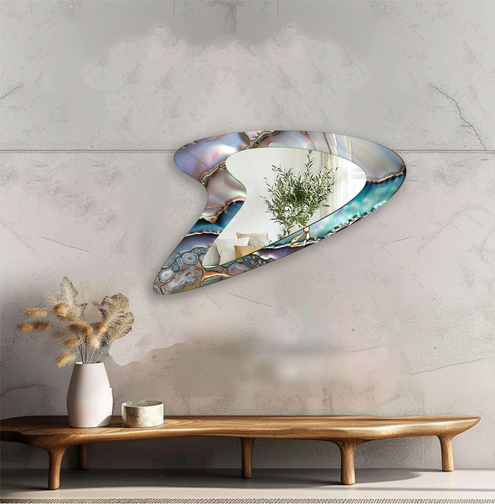 Mirrored wall art showcasing intricate craftsmanship for a unique and stylish addition
