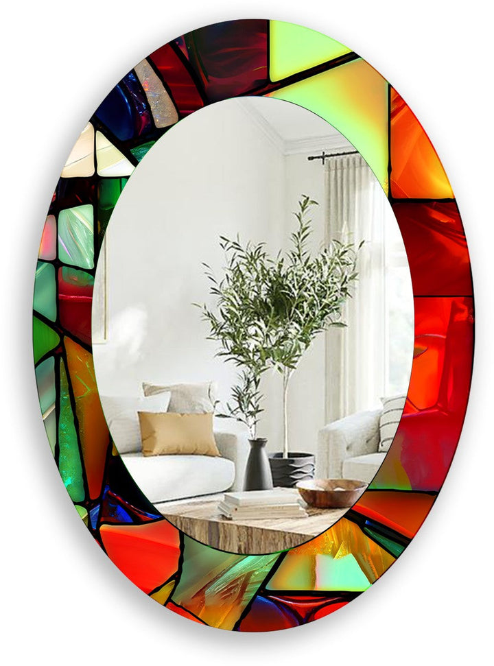 Decorative wall mirror with unique shapes and reflective surfaces for a chic statement
