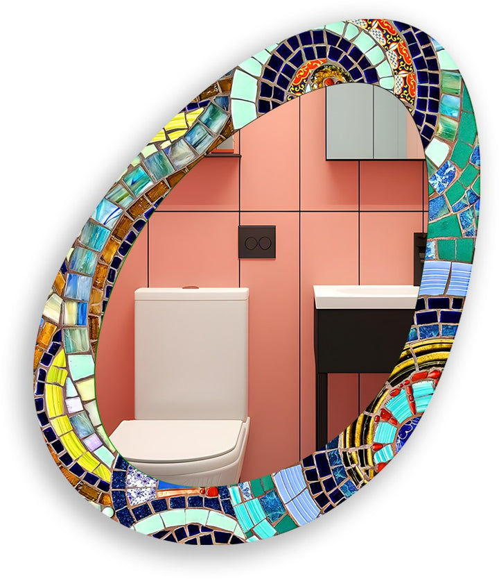 Mirror wall decor combining reflective surfaces and artistic shapes for a stunning focal point

