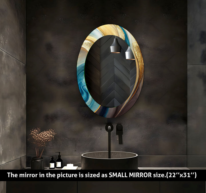 Mirror wall decor combining bold shapes and reflective surfaces to create a striking focal point
