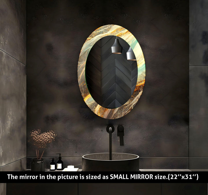 Gold Accent Entryway Oval Wall Mirror