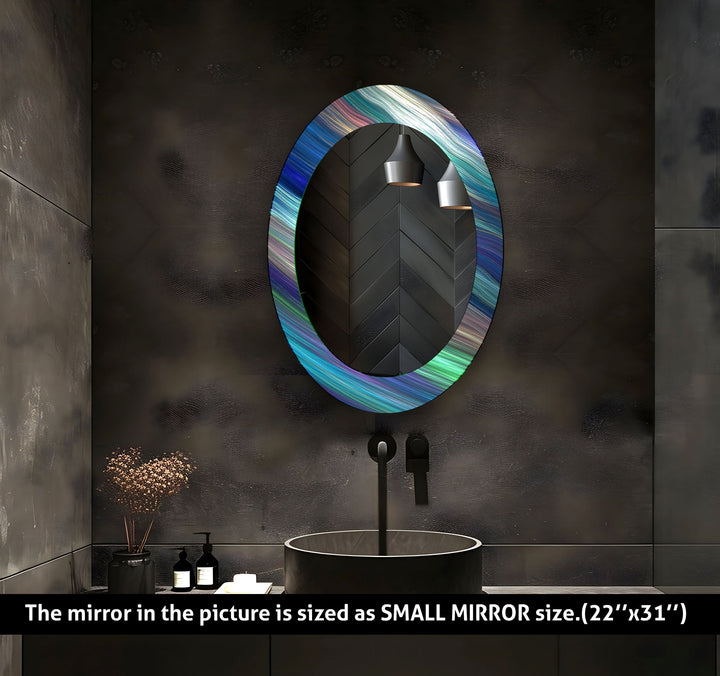 Mirror wall decor combining bold shapes and reflective surfaces to create a striking focal point
