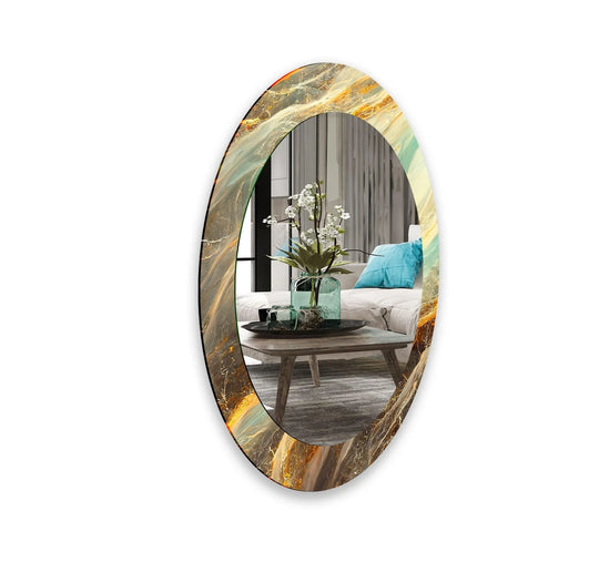 Gold Accent Entryway Oval Wall Mirror - MyPhotoStation