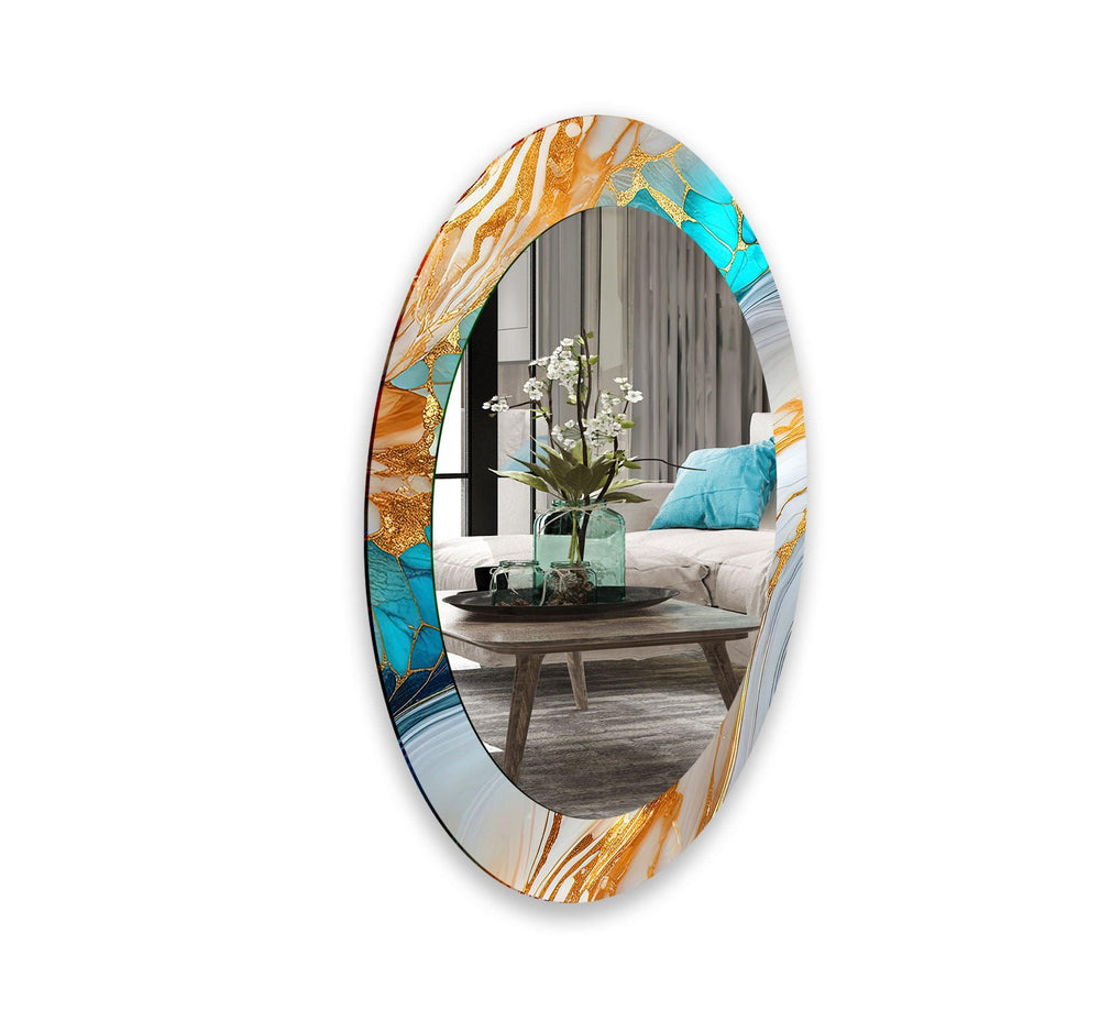 Decorative wall mirror with unique shapes and reflective surfaces for a chic statement
